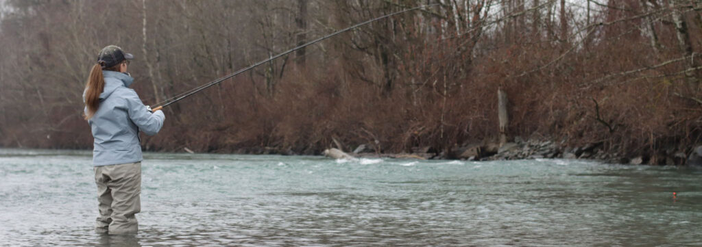 Nina fishing Vedder River. Rod Hsu