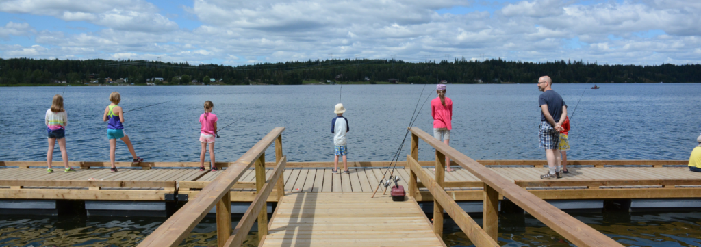 Ten Mile Lake_kids dock fishing