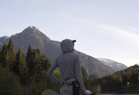 Scenic backdrop fly-fishing on Vancouver Island. Pavel Francev.